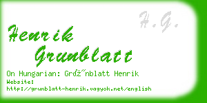 henrik grunblatt business card